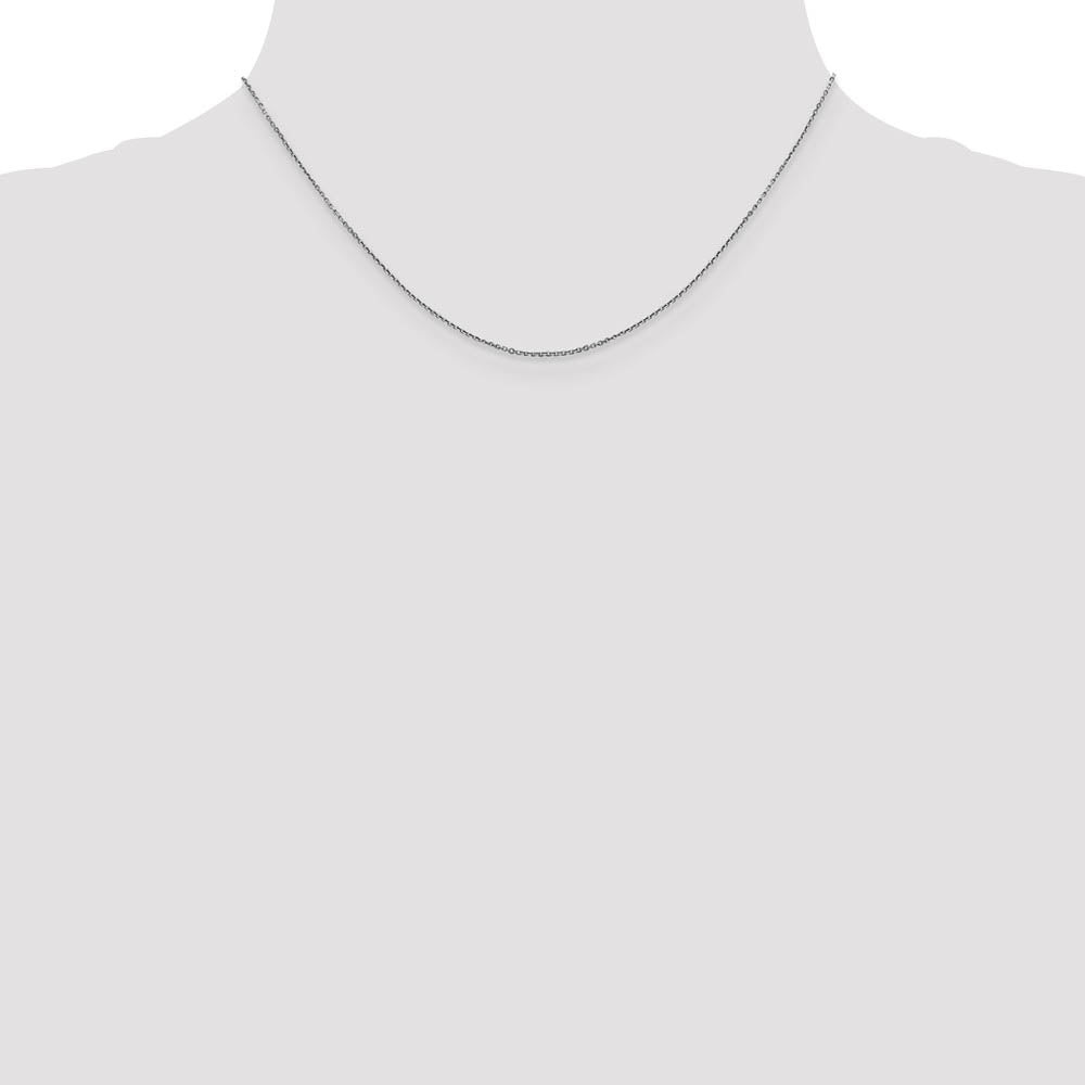 Alternate view of the 0.9mm 10k White Gold Diamond Cut Cable Chain Necklace by The Black Bow Jewelry Co.