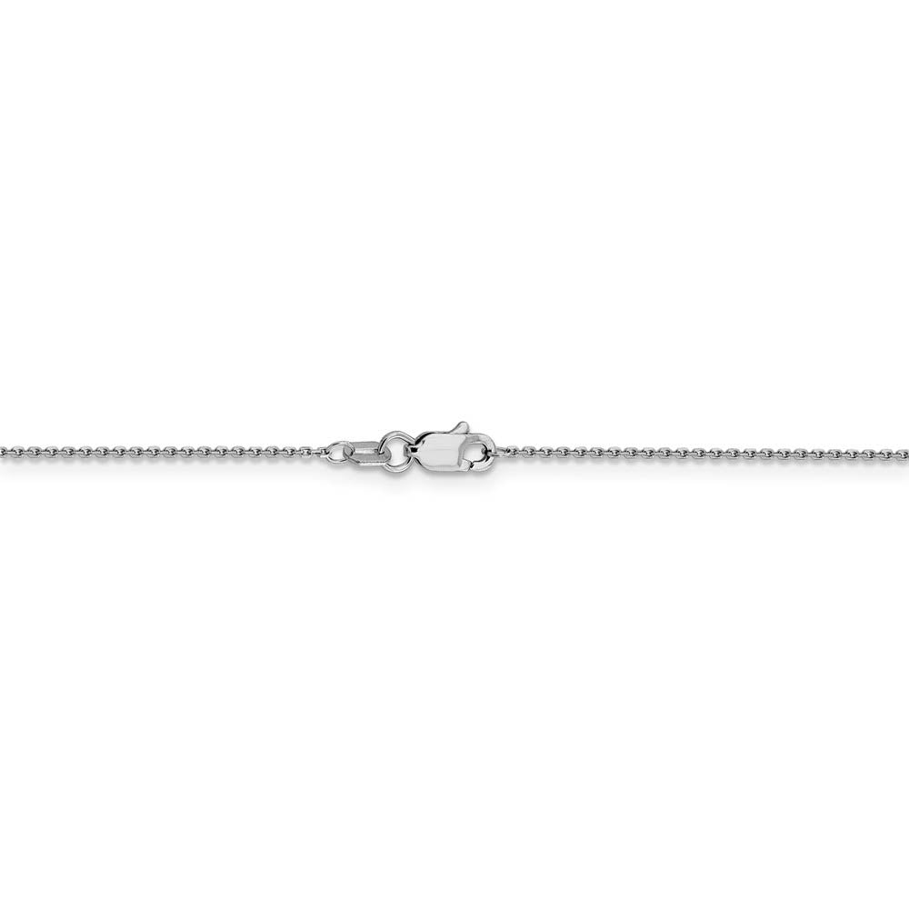 Alternate view of the 0.9mm 10k White Gold Diamond Cut Cable Chain Necklace by The Black Bow Jewelry Co.
