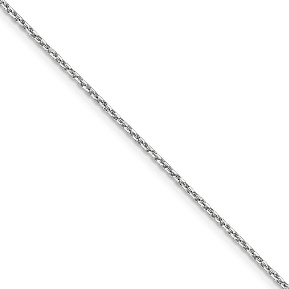 1.4mm 10k White Gold Solid Diamond Cut Cable Chain Necklace, Item C10107 by The Black Bow Jewelry Co.