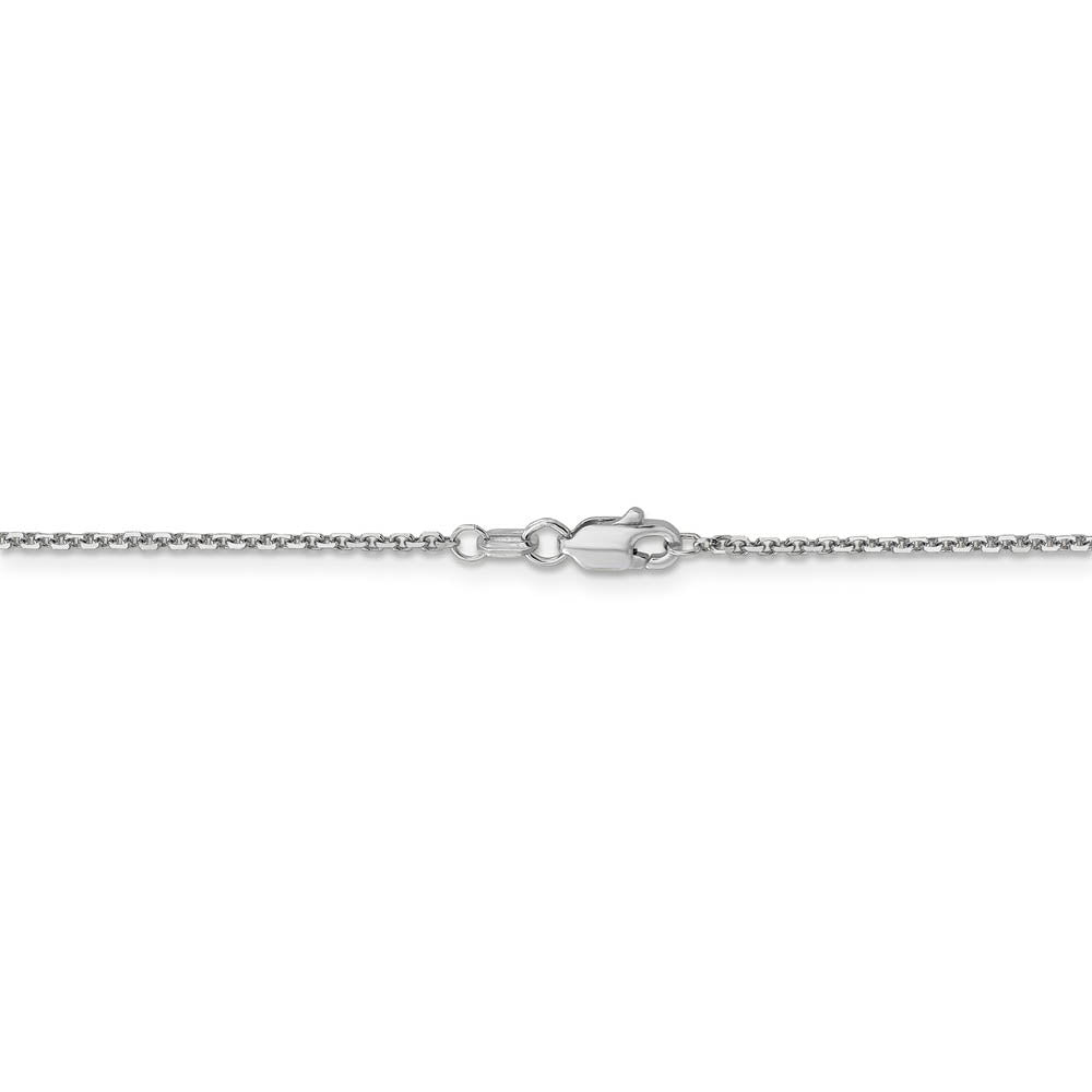 Alternate view of the 1.4mm 10k White Gold Solid Diamond Cut Cable Chain Necklace by The Black Bow Jewelry Co.