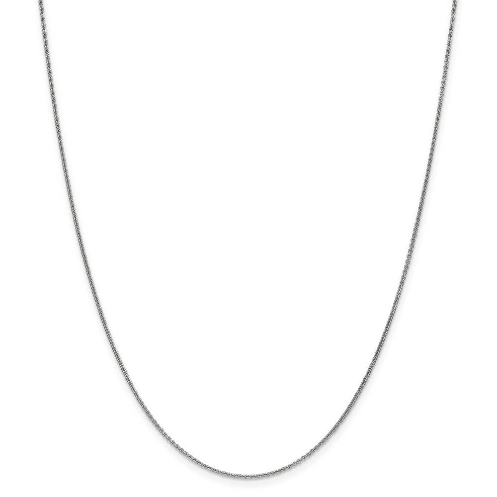 Alternate view of the 1mm 10k White Gold Solid Cable Chain Necklace by The Black Bow Jewelry Co.