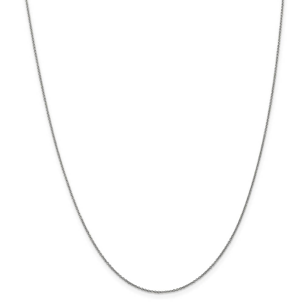 Alternate view of the 0.9mm 10k White Gold Solid Cable Chain Necklace by The Black Bow Jewelry Co.