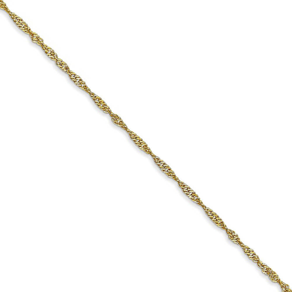 1.4mm 10k Yellow Gold Solid Singapore Chain Necklace