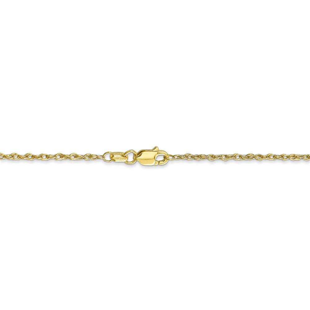 Alternate view of the 1.3mm 10k Yellow Gold Solid Baby Rope Chain Necklace by The Black Bow Jewelry Co.
