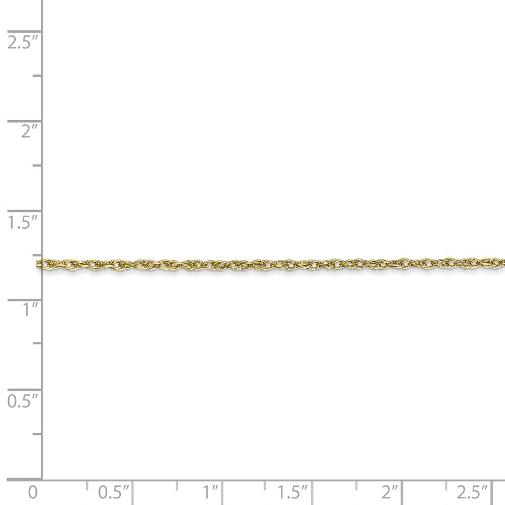 Alternate view of the 1.3mm 10k Yellow Gold Solid Baby Rope Chain Necklace by The Black Bow Jewelry Co.
