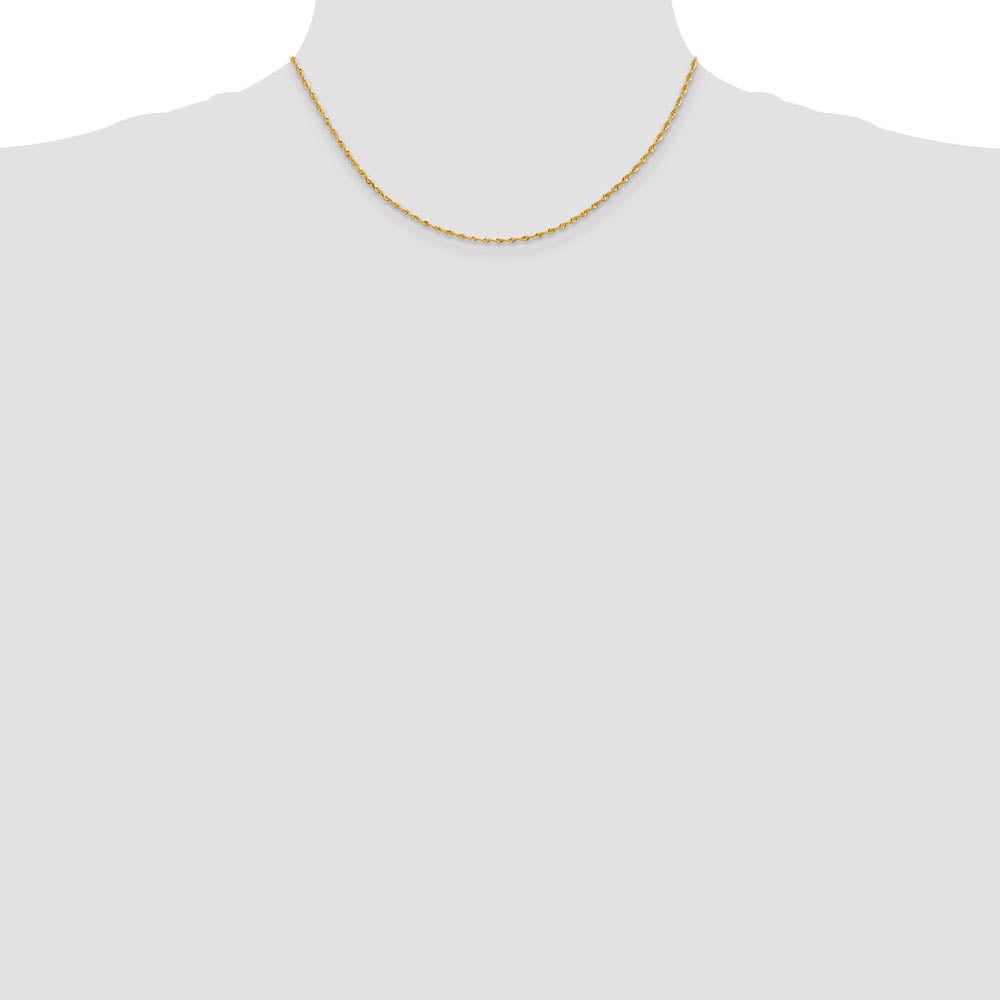 Alternate view of the 1.85mm 10k Yellow Gold D/C Quadruple Rope Chain Necklace by The Black Bow Jewelry Co.