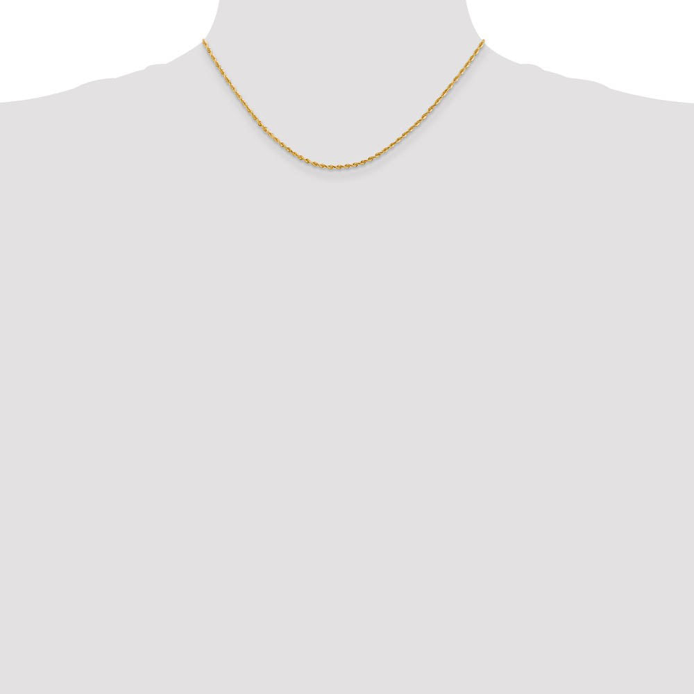 Alternate view of the 2mm 10k Yellow Gold D/C Quadruple Rope Chain Necklace by The Black Bow Jewelry Co.