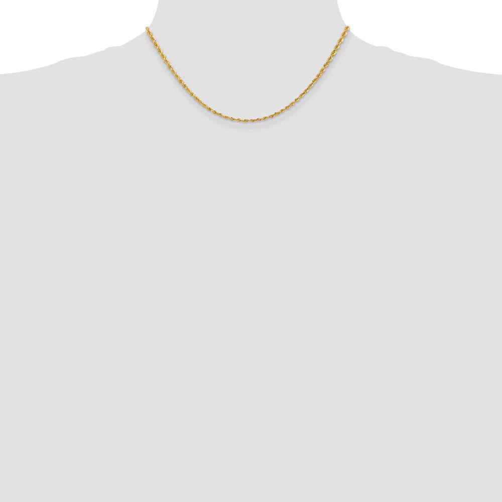 Alternate view of the 2.75mm 10k Yellow Gold D/C Quadruple Rope Chain Necklace by The Black Bow Jewelry Co.