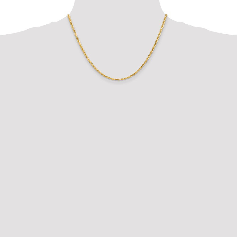 Alternate view of the 3mm 10k Yellow Gold D/C Quadruple Rope Chain Necklace by The Black Bow Jewelry Co.