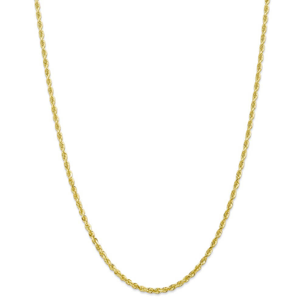 Alternate view of the 3mm 10k Yellow Gold D/C Quadruple Rope Chain Necklace by The Black Bow Jewelry Co.