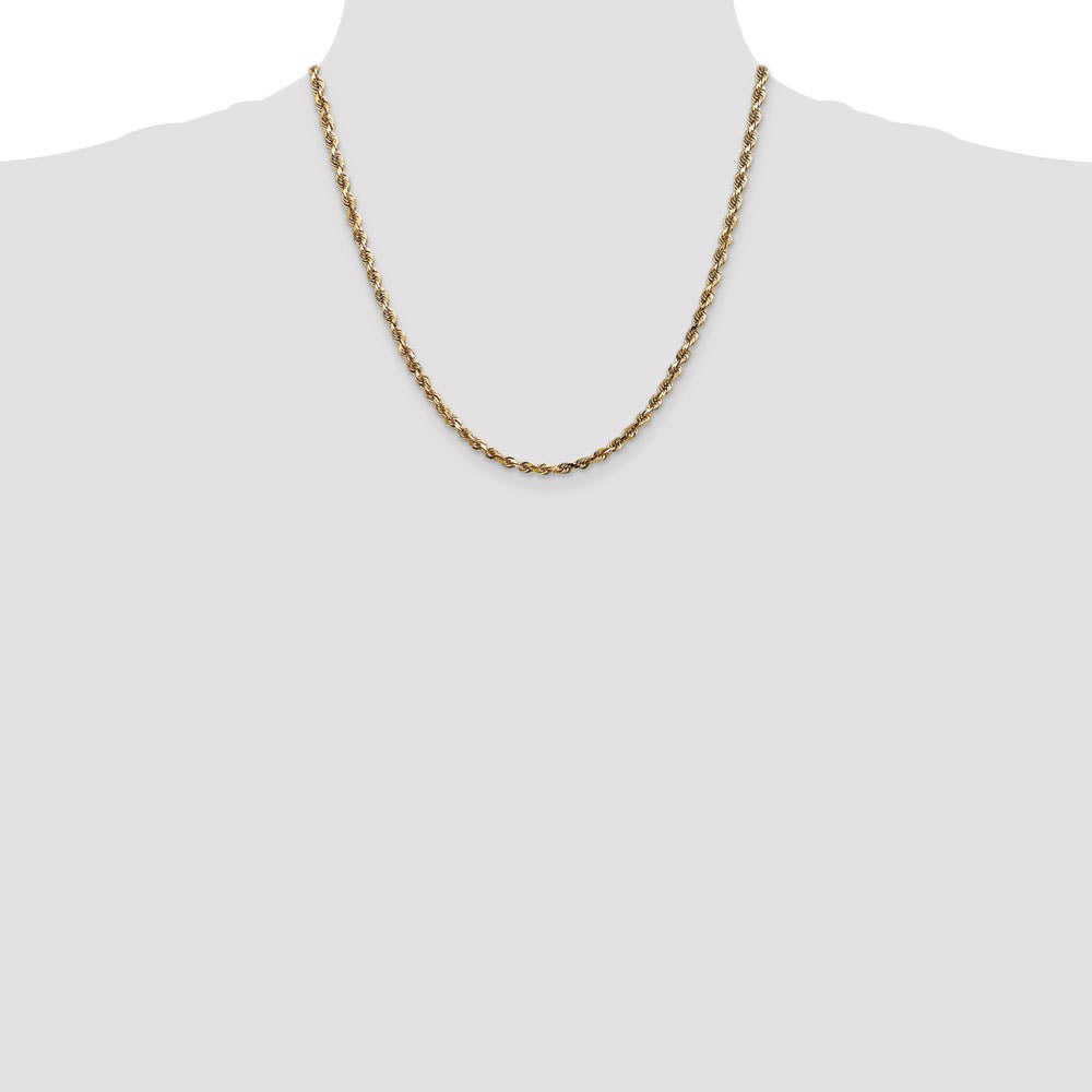 Alternate view of the 4mm 10k Yellow Gold D/C Quadruple Rope Chain Necklace by The Black Bow Jewelry Co.