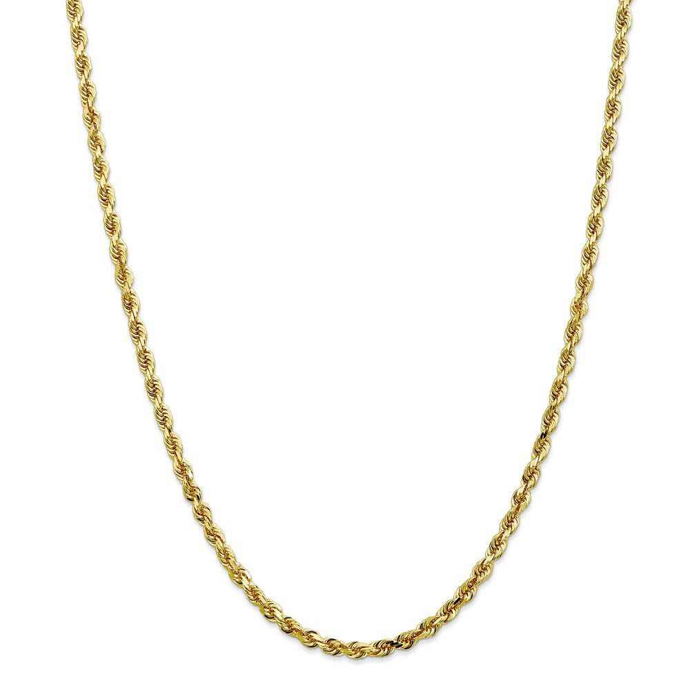 Alternate view of the 4mm 10k Yellow Gold D/C Quadruple Rope Chain Necklace by The Black Bow Jewelry Co.