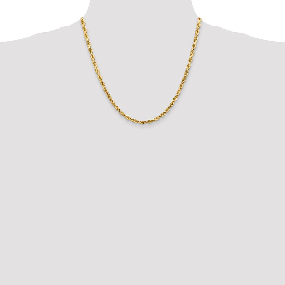 Alternate view of the 4.5mm 10k Yellow Gold D/C Quadruple Rope Chain Necklace by The Black Bow Jewelry Co.