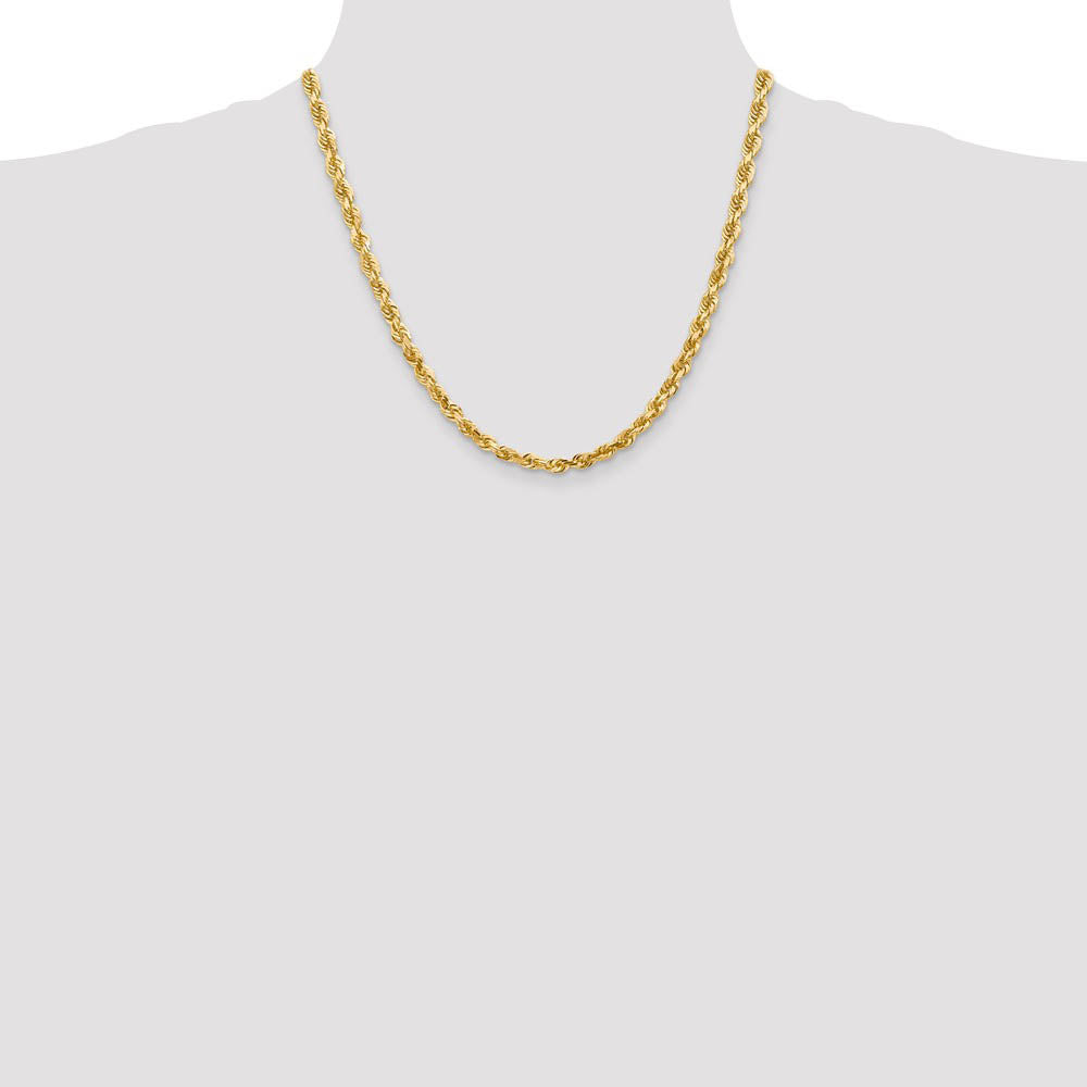 Alternate view of the 5mm 10k Yellow Gold D/C Quadruple Rope Chain Necklace by The Black Bow Jewelry Co.