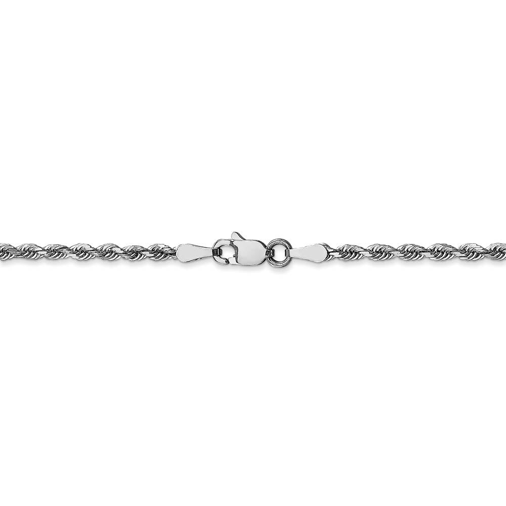 Alternate view of the 2.25mm 10k White Gold D/C Quadruple Rope Chain Necklace by The Black Bow Jewelry Co.