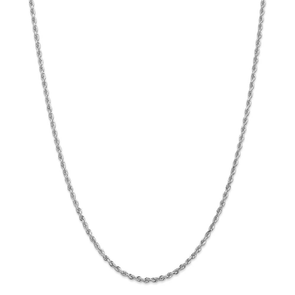 Alternate view of the 2.75mm 10k White Gold D/C Quadruple Rope Chain Necklace by The Black Bow Jewelry Co.