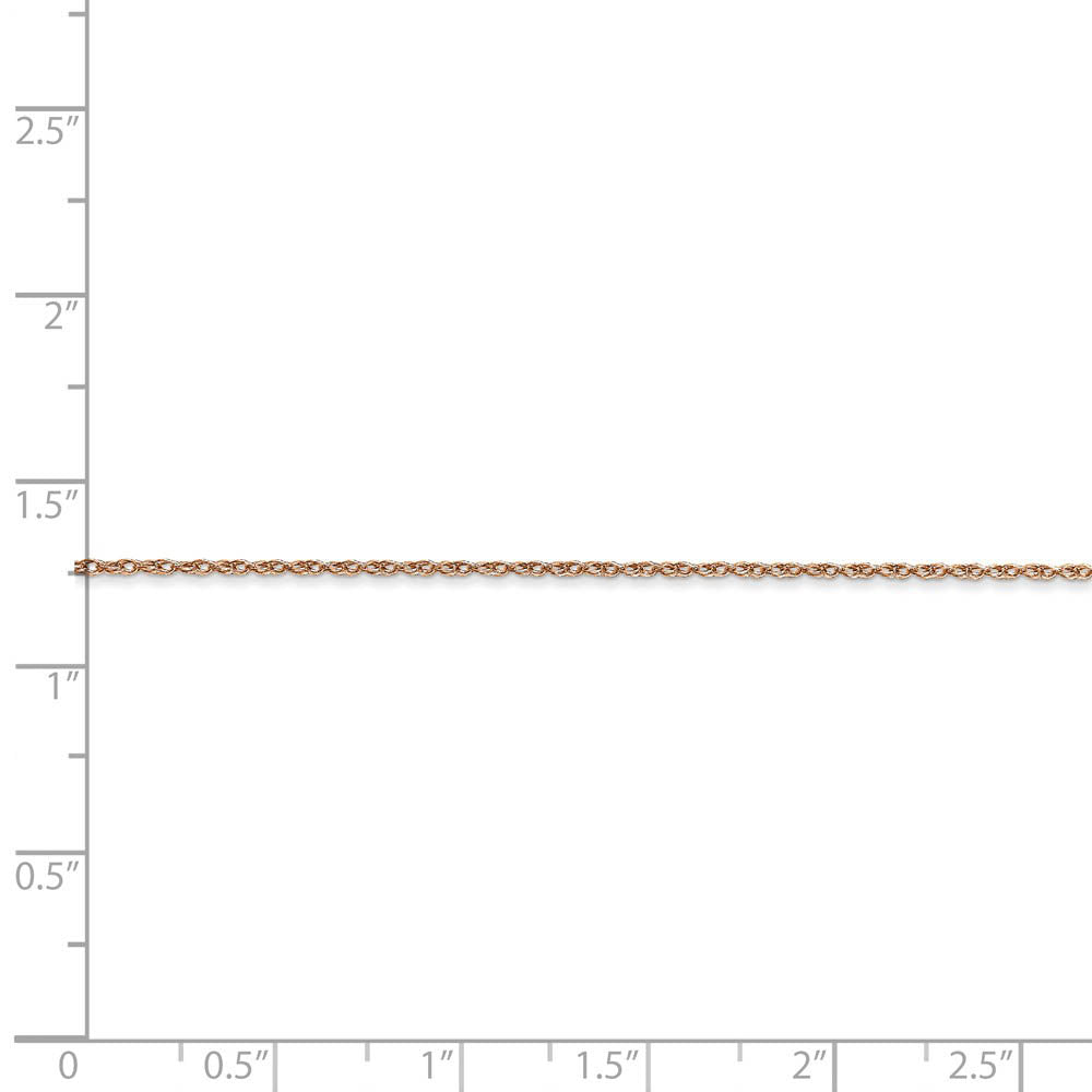 Alternate view of the 0.7mm, 14k Rose Gold, Cable Rope Chain Necklace by The Black Bow Jewelry Co.