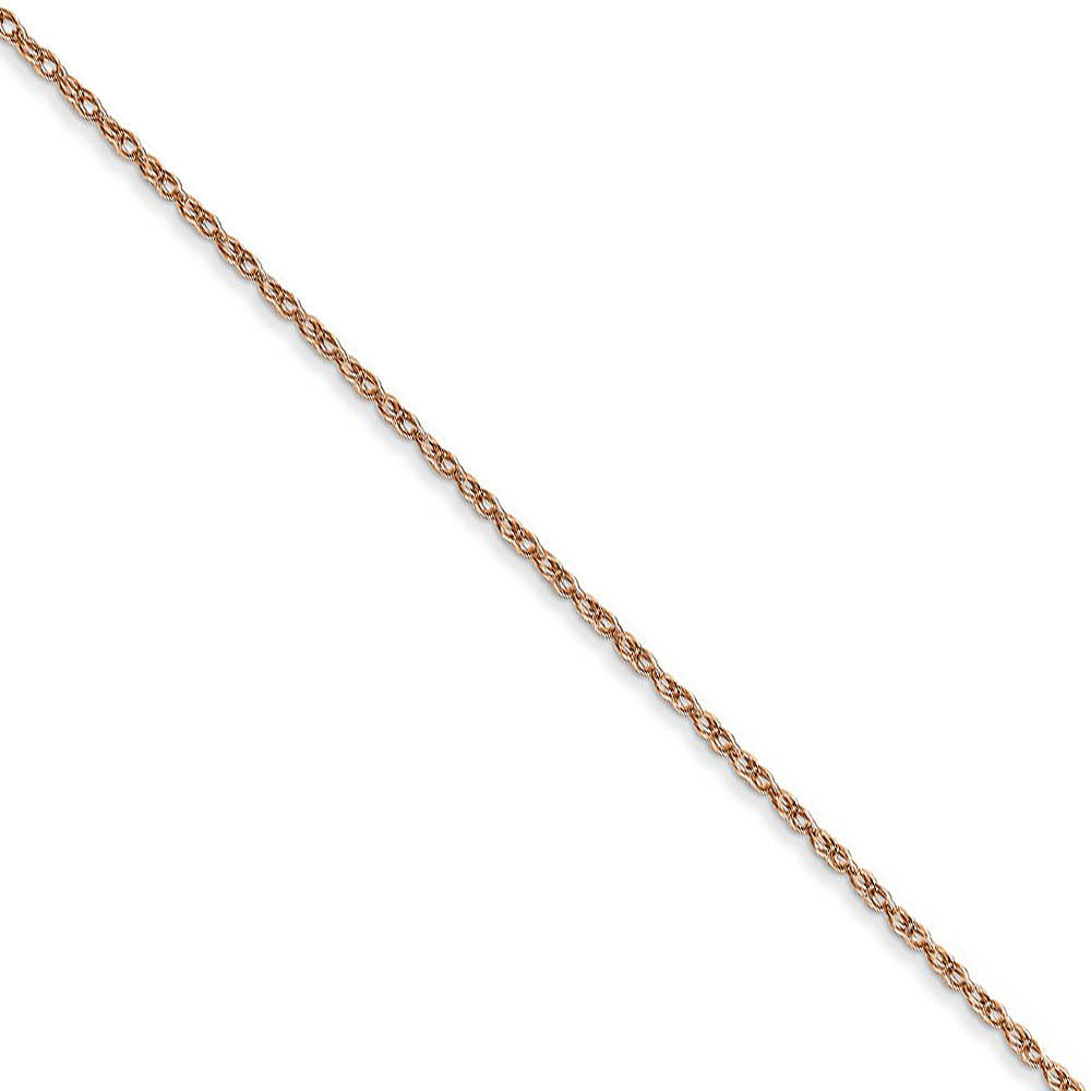 0.7mm, 14k Rose Gold, Cable Rope Chain Necklace