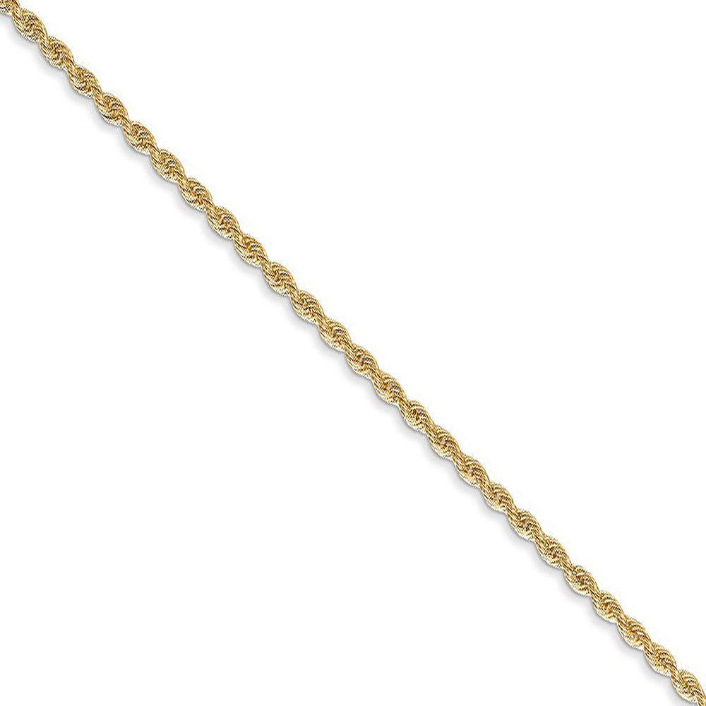 1.6mm 14k Yellow Gold Solid Classic Rope Chain Necklace