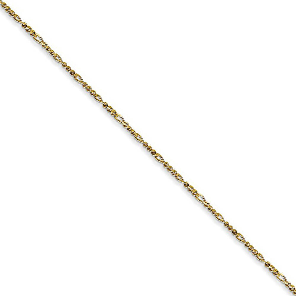 1.25mm 10k Yellow Gold Flat Figaro Chain Necklace, Item C10156 by The Black Bow Jewelry Co.