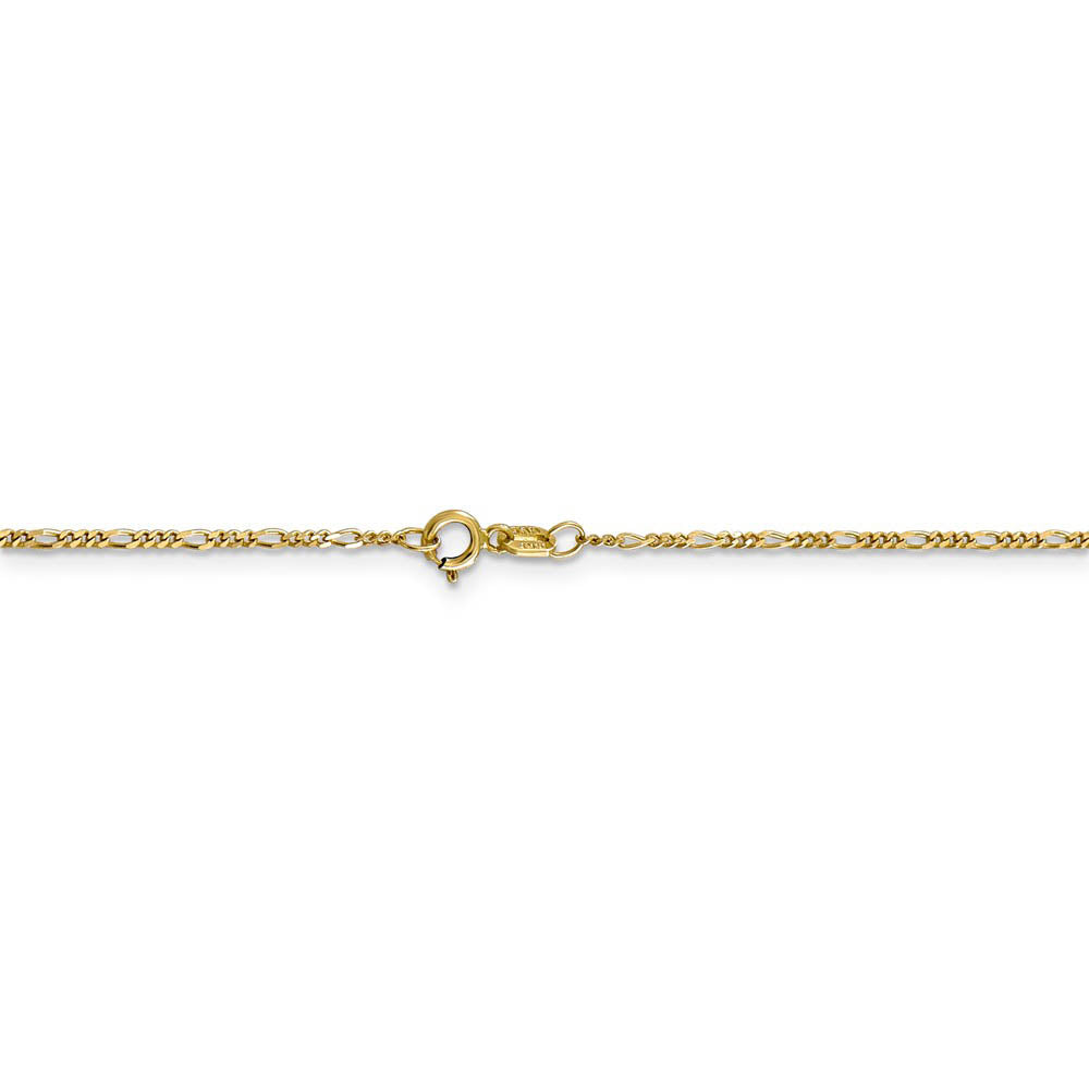 Alternate view of the 1.25mm 10k Yellow Gold Flat Figaro Chain Necklace by The Black Bow Jewelry Co.
