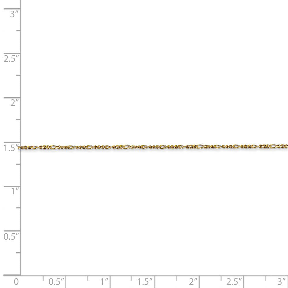 Alternate view of the 1.25mm 10k Yellow Gold Flat Figaro Chain Necklace by The Black Bow Jewelry Co.