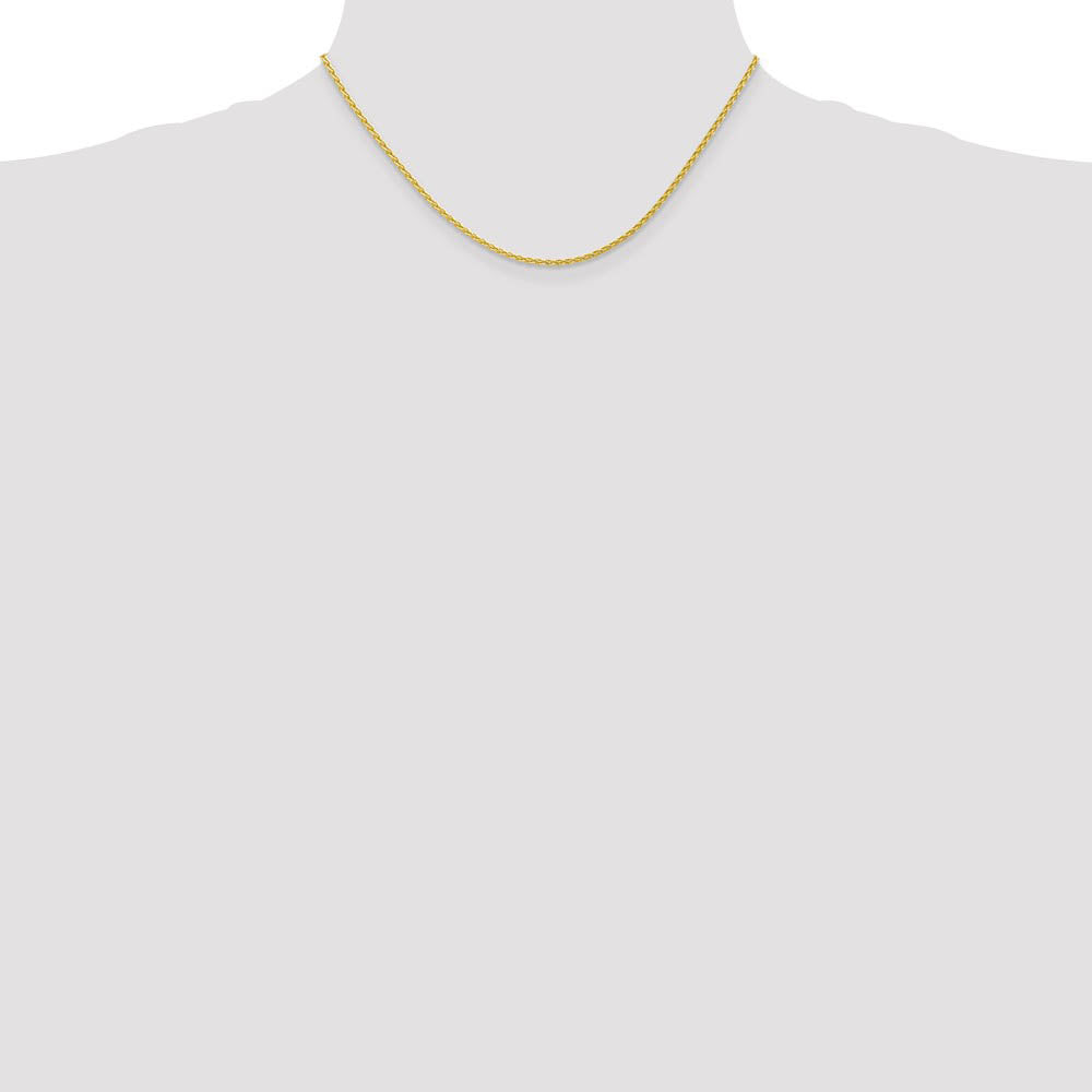 Alternate view of the 1.75mm 10k Yellow Gold Parisian Wheat Chain Necklace by The Black Bow Jewelry Co.