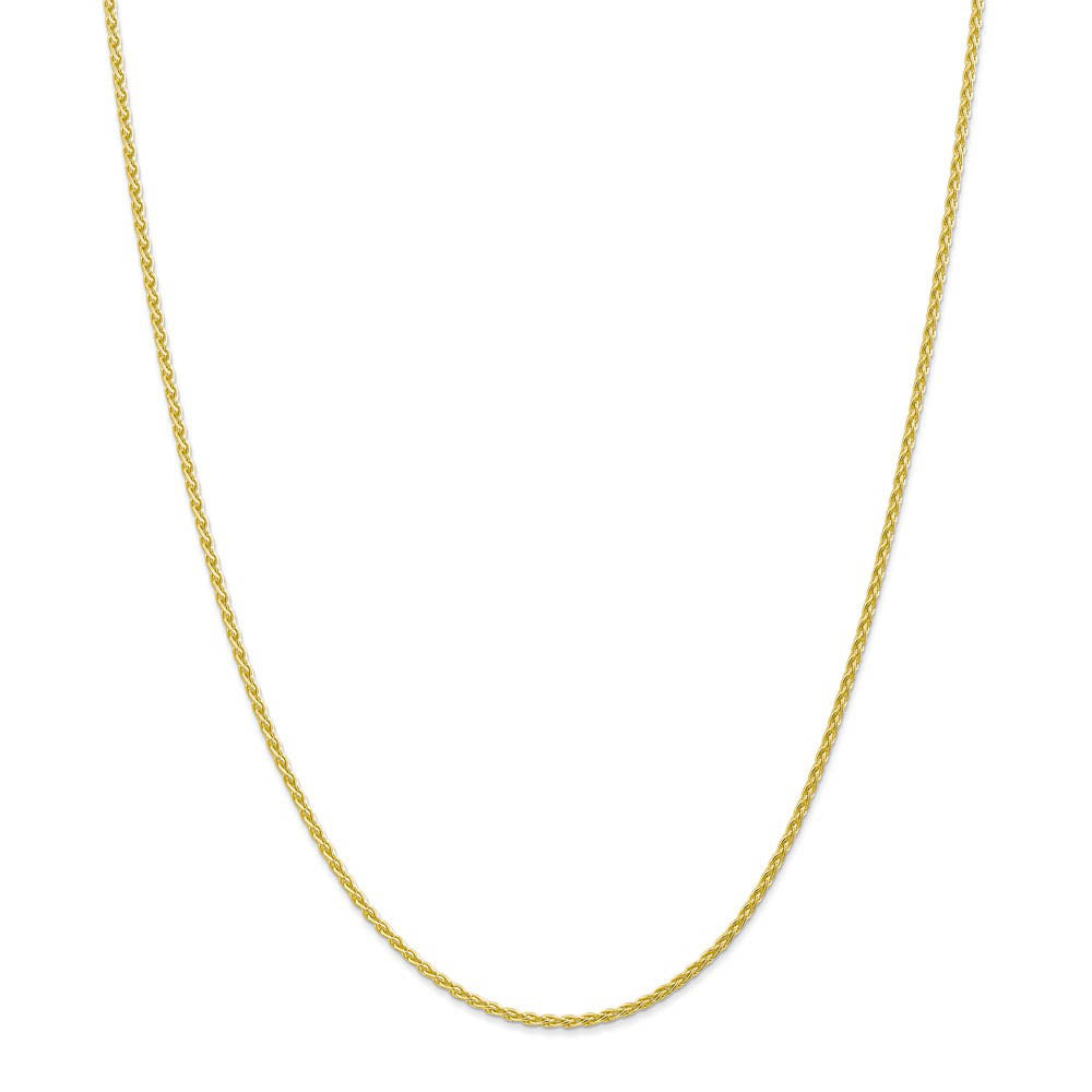 Alternate view of the 1.75mm 10k Yellow Gold Parisian Wheat Chain Necklace by The Black Bow Jewelry Co.