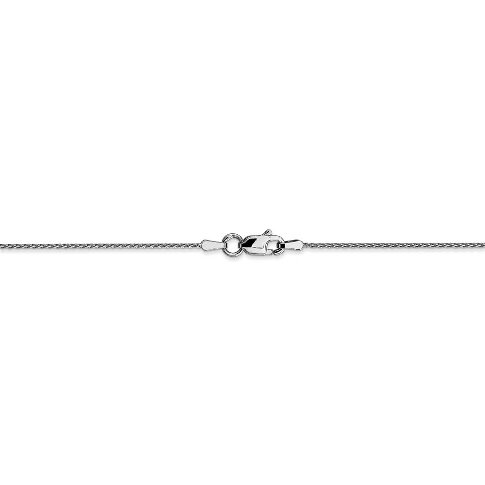 Alternate view of the 0.8mm 14k White Gold Round Diamond Cut Wheat Chain Necklace by The Black Bow Jewelry Co.