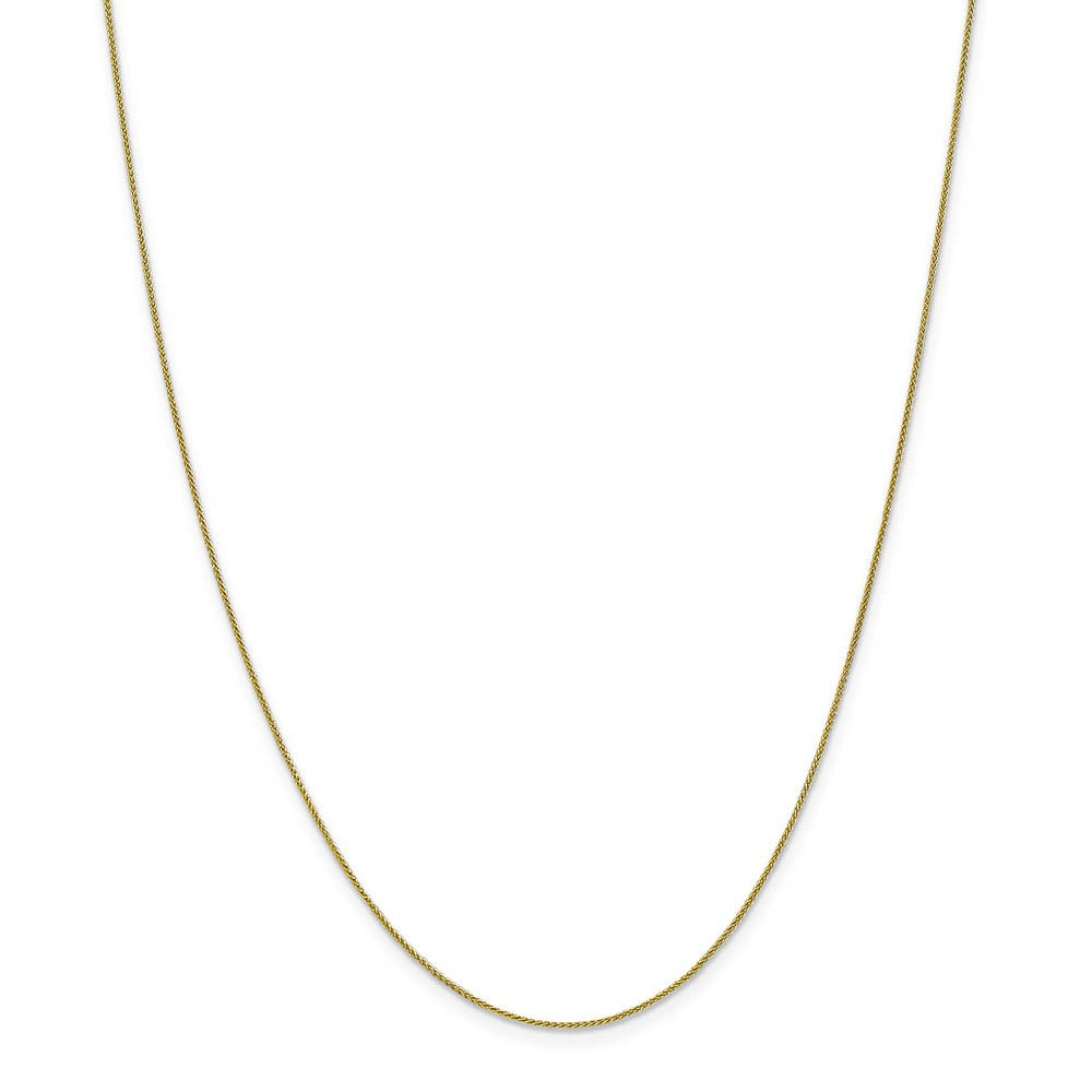Alternate view of the 0.8mm 10k Yellow Gold Solid Spiga Chain Necklace by The Black Bow Jewelry Co.