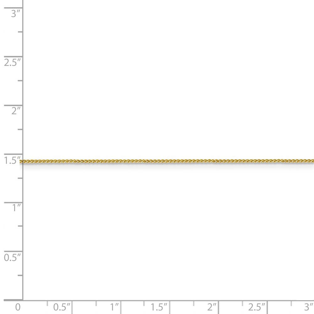 Alternate view of the 0.8mm 10k Yellow Gold Solid Spiga Chain Necklace by The Black Bow Jewelry Co.