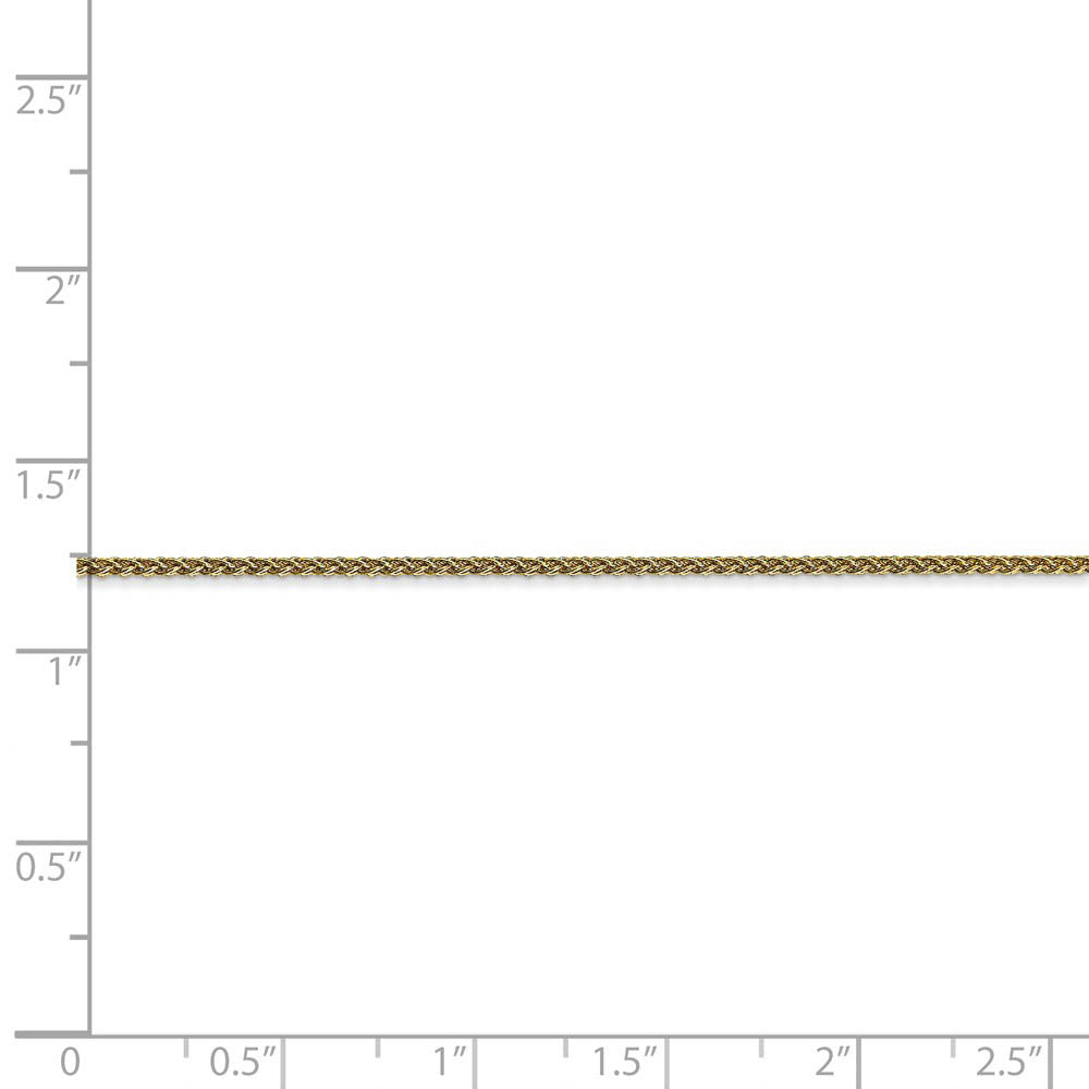 Alternate view of the 1.25mm 10K Yellow Gold Solid Spiga Chain Bracelet, 7 Inch by The Black Bow Jewelry Co.