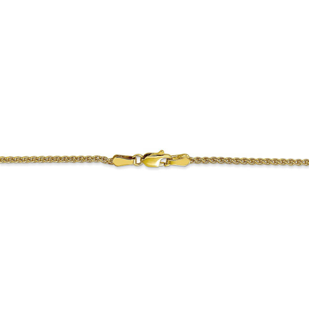 Alternate view of the 1.65mm 10K Yellow Gold Solid Spiga Chain Bracelet, 7 Inch by The Black Bow Jewelry Co.