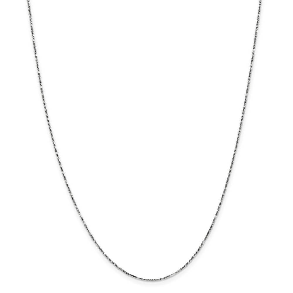 Alternate view of the 0.8mm 10K White Gold Solid Spiga Chain Anklet, 10 Inch by The Black Bow Jewelry Co.