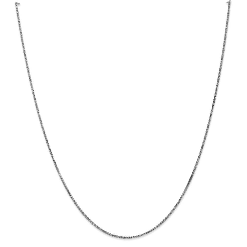 Alternate view of the 1.25mm 10k White Gold Solid Spiga Chain Necklaces by The Black Bow Jewelry Co.