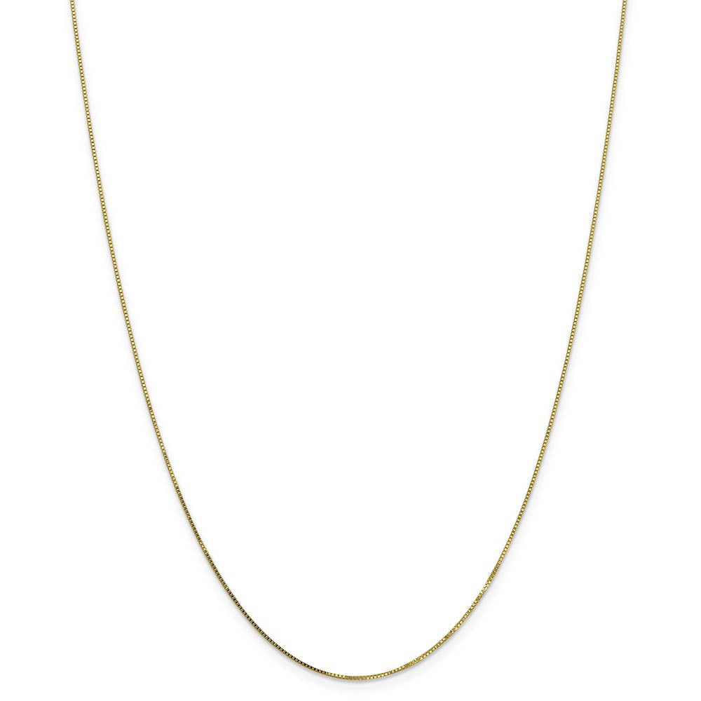 Alternate view of the 0.7mm 10k Yellow Gold Solid Box Chain Lobster Clasp Necklace by The Black Bow Jewelry Co.