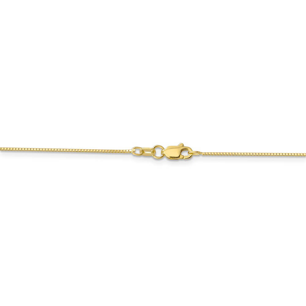 Alternate view of the 0.7mm 10k Yellow Gold Solid Box Chain Lobster Clasp Necklace by The Black Bow Jewelry Co.