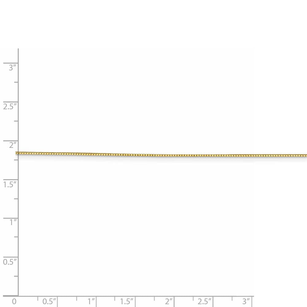 Alternate view of the 0.7mm 10k Yellow Gold Solid Box Chain Lobster Clasp Necklace by The Black Bow Jewelry Co.