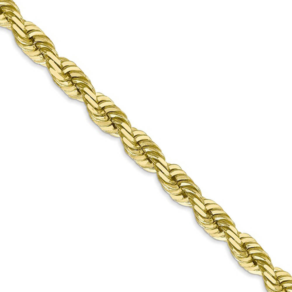 Men's 6mm 10k Yellow Gold Solid Diamond Cut Rope Chain Necklace, Item C10190 by The Black Bow Jewelry Co.