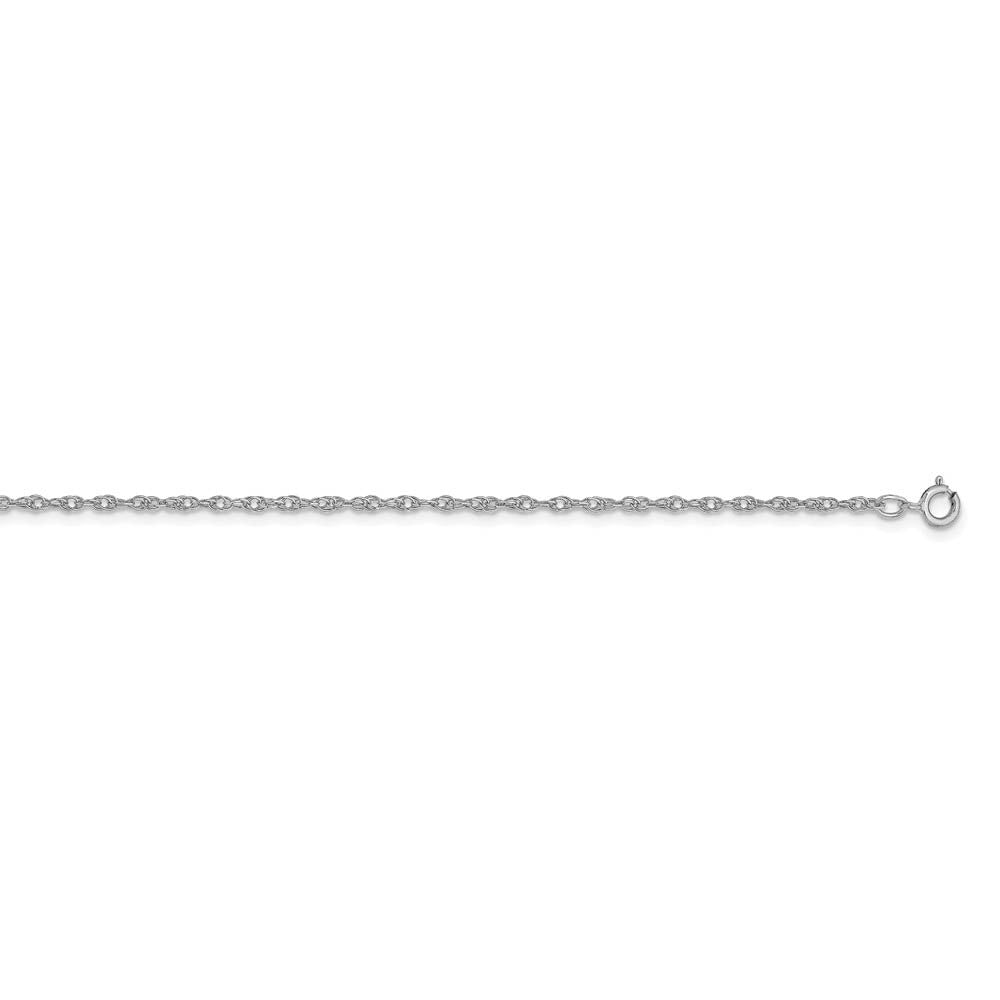 Alternate view of the 1.15mm, 14k White Gold, Cable Rope Chain Necklace by The Black Bow Jewelry Co.