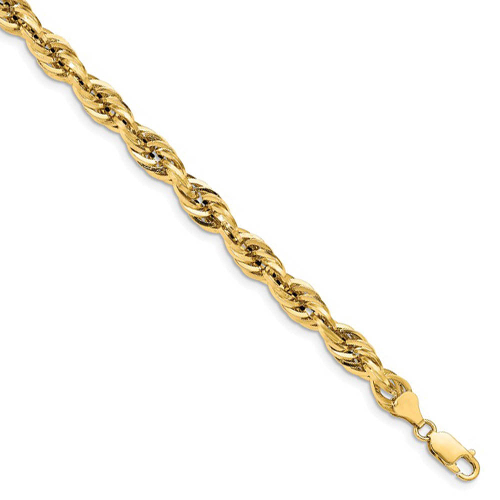 5.4mm 14k Yellow Gold Hollow Rope Chain Necklace, Item C10195 by The Black Bow Jewelry Co.