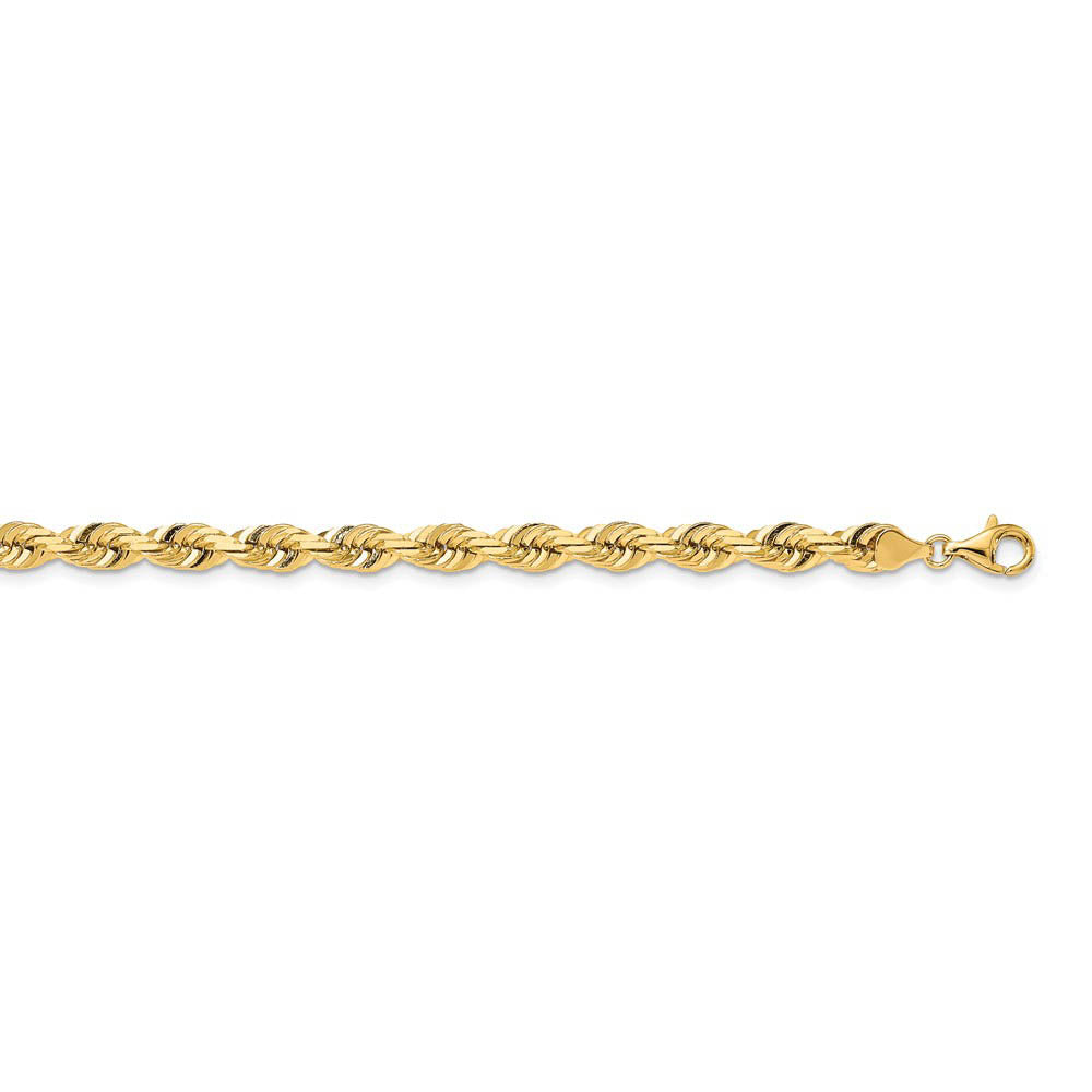 Alternate view of the Men's 7mm 14k Yellow Gold Solid D/C Quadruple Rope Chain Necklace by The Black Bow Jewelry Co.