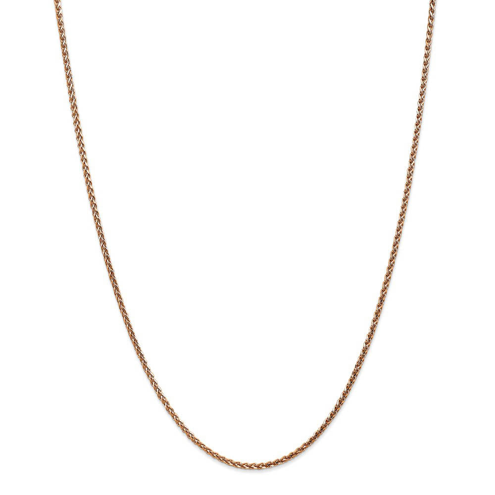Alternate view of the 0.65mm 14k Yellow Gold Diamond Cut Spiga Chain Necklace by The Black Bow Jewelry Co.