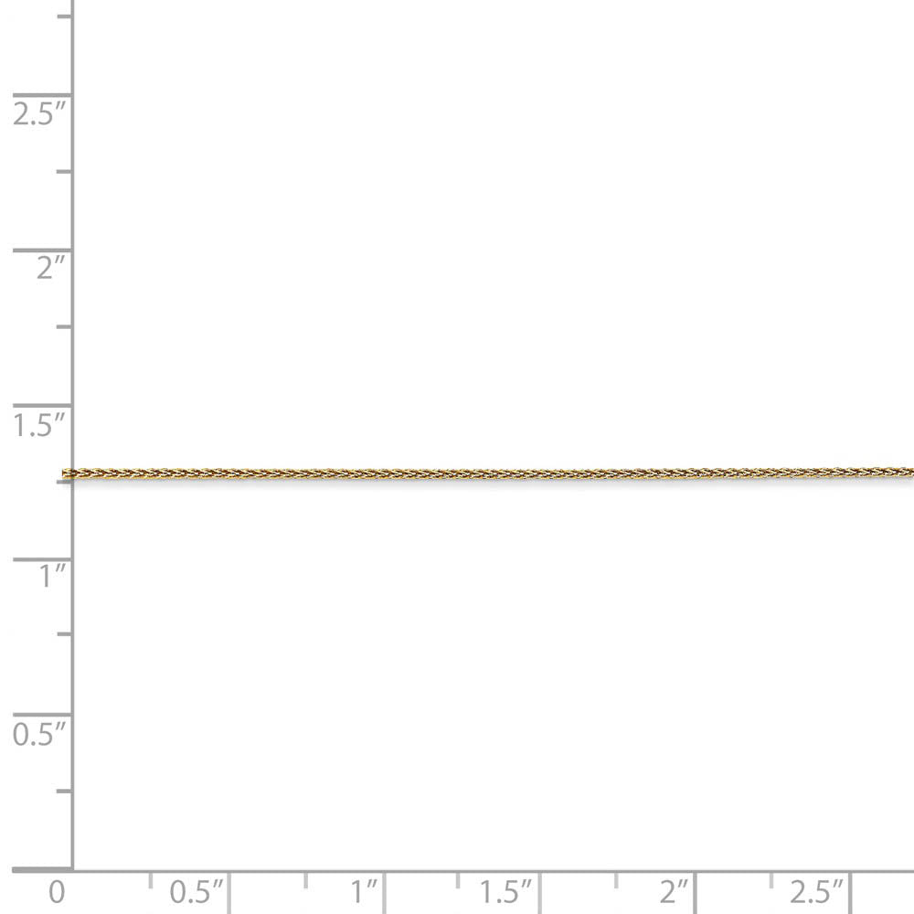 Alternate view of the 0.65mm 14k Yellow Gold D/C Spiga Chain Spring Ring Clasp Necklace by The Black Bow Jewelry Co.