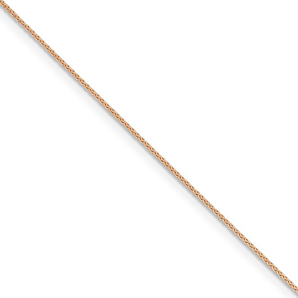 0.65mm 14k Rose Gold Diamond Cut Spiga Chain Necklace, Item C10211 by The Black Bow Jewelry Co.