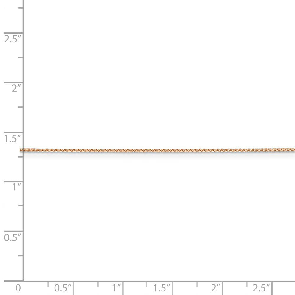 Alternate view of the 0.65mm 14k Rose Gold Diamond Cut Spiga Chain Necklace by The Black Bow Jewelry Co.