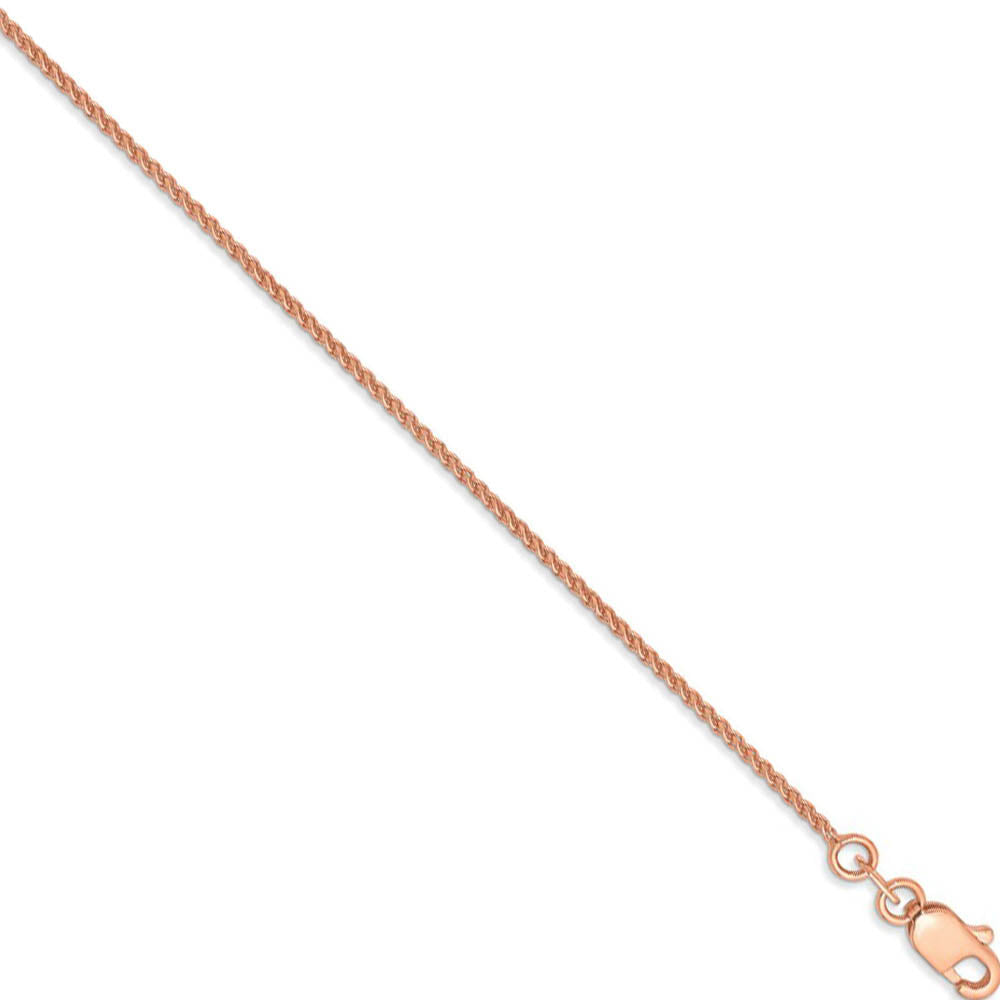 1mm 14k Rose Gold Solid Polished Spiga Chain Necklace, Item C10213 by The Black Bow Jewelry Co.