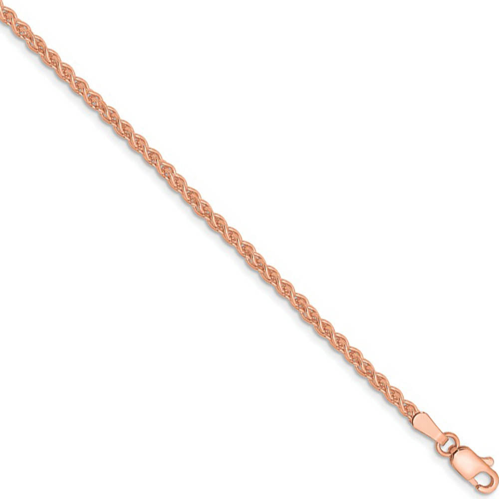 2mm 14k Rose Gold Solid Polished Spiga Chain Necklace, Item C10216 by The Black Bow Jewelry Co.