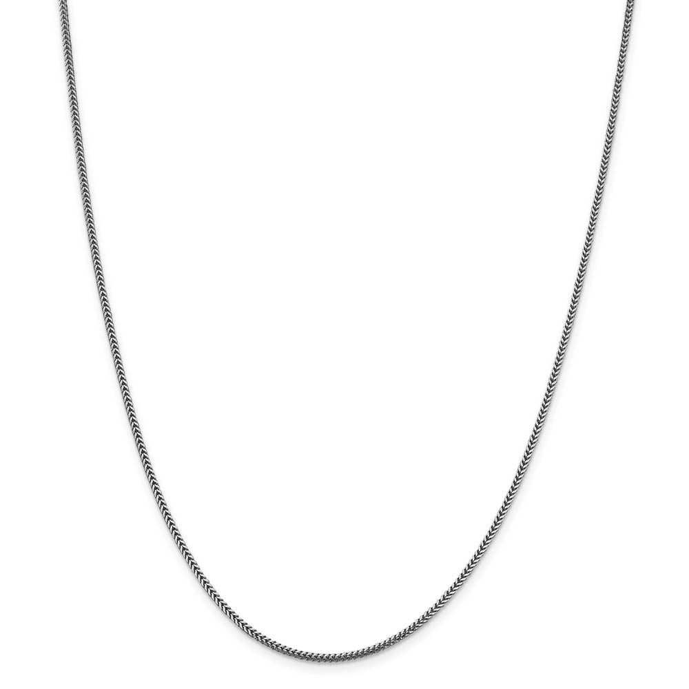 Alternate view of the 1.4mm 14k White Gold Solid Franco Chain Necklace by The Black Bow Jewelry Co.