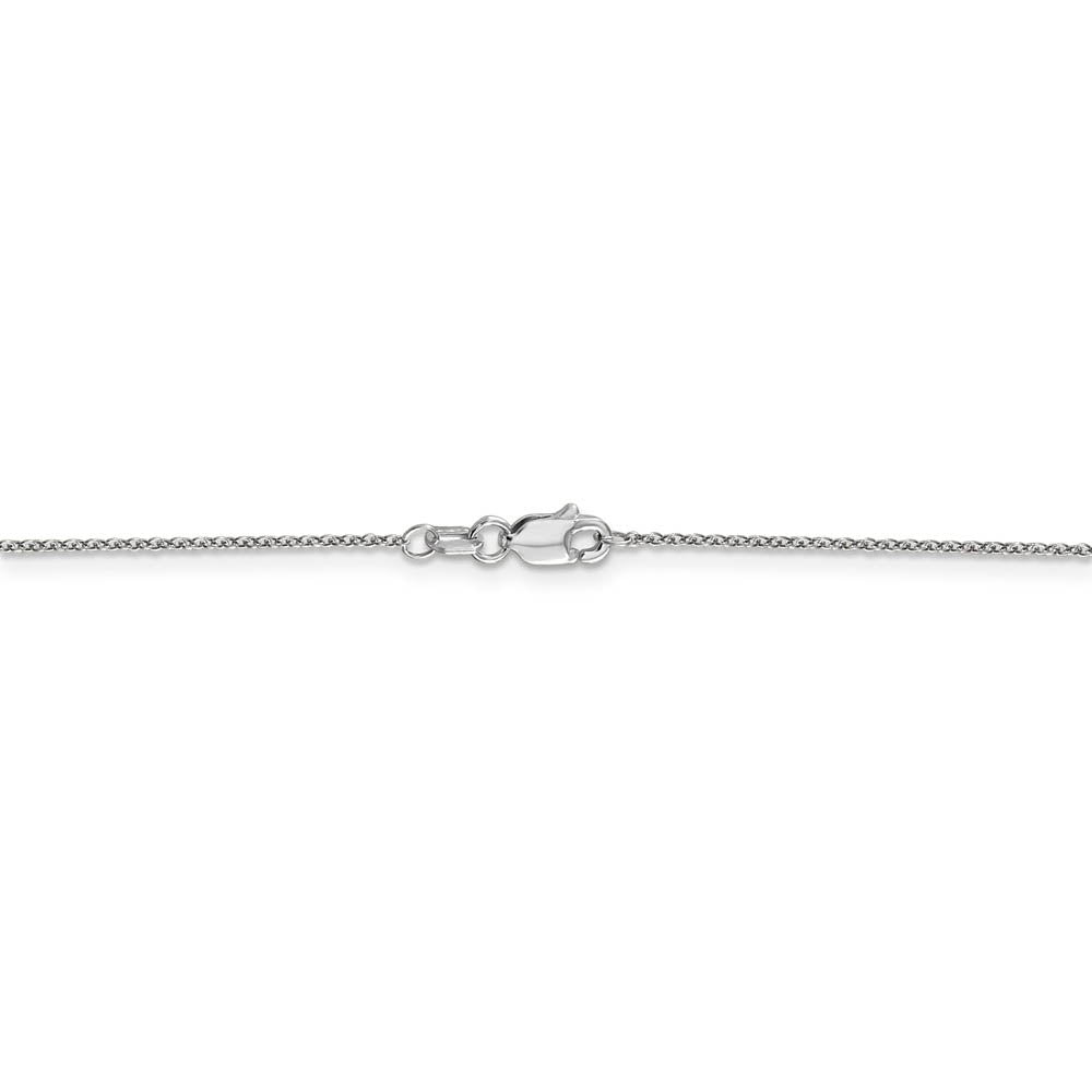 Alternate view of the 0.9mm 14k White Gold Solid Round Cable Chain Necklace by The Black Bow Jewelry Co.